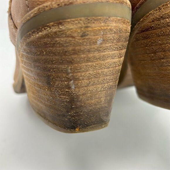 Eileen Fisher Ankle Booties Camel Tan Brown Leather Size 8 Strappy Back Zipper - Picture 11 of 15